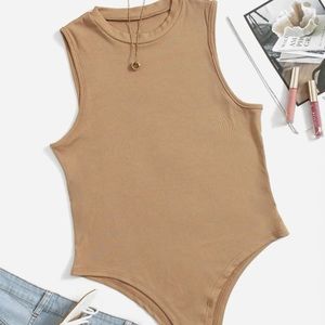 SHEIN EZwear Plus Solid Sleeveless Rib Knit Bodysuit - 3X | | Fashion Bodysuit